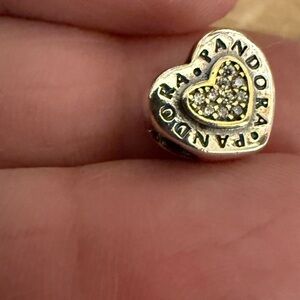 Pandora Silver and Gold Heart Charm